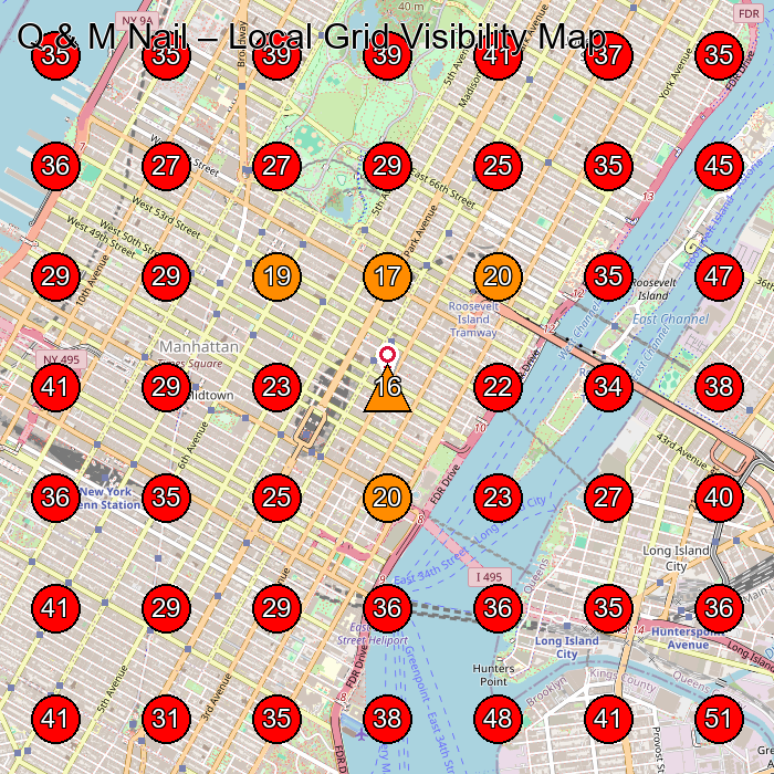 Q & M Nail GeoGrid visibility map for Nail Salon in 2A